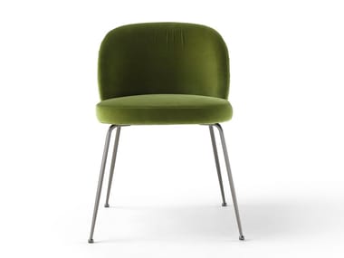 MONNALISA - Leather or fabric chair with metal legs by Amura