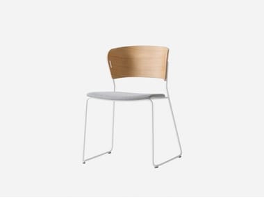 ARC - Stackable sled base wooden and fabric chair by Inclass
