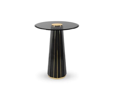 DARIAN - Round glass high side table by Luxxu