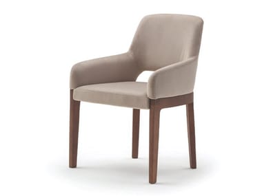 DOMUS - Fabric chair with armrests by Turri