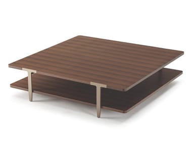 DOMUS - Low square wooden coffee table by Turri