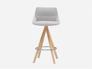 DUNAS XS - Swivel trestle-based fabric stool by Inclass