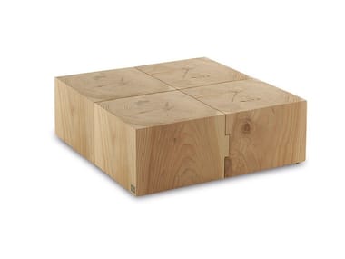 ECO BLOCK - Low square solid cedarwood coffee table by Riva 1920
