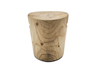 ELLISSE - Low solid cedar wood stool by Riva 1920