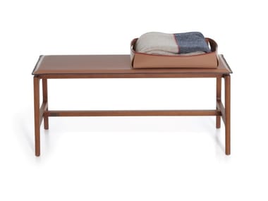 EVERYDAY LIFE BENCH OUTDOOR - Contemporary style tanned leather garden bench by DE PADOVA