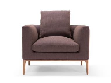 LEONARD - Fabric armchair with armrests by Amura