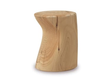 FIORD - Low solid cedar wood stool by Riva 1920