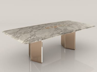 GALITSIN - Rectangular marble dining table by Visionnaire