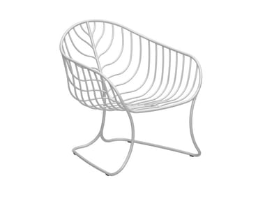 FOLIA - Stainless steel garden armchair with armrests by Royal Botania