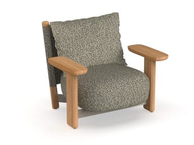 MILOS - Fabric garden armchair with armrests by Vondom