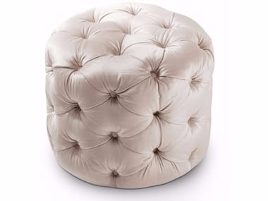 GEORGE - Tufted round velvet pouf by Cantori