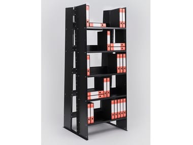 GRAN LIVORNO SELF-STANDING - Open double-sided painted metal bookcase by Danese Milano