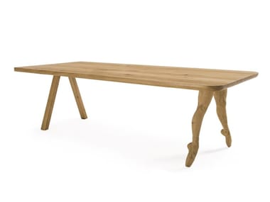 IN PUNTA DI PIEDI BRICCOLA - Rectangular solid wood table by Riva 1920