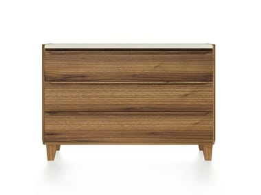 LEONARDO L375N.M - Leather chest of drawers by Arte Brotto