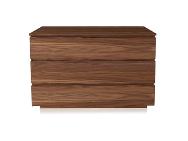 LEONARDO L325 - Walnut chest of drawers with integrated handles by Arte Brotto
