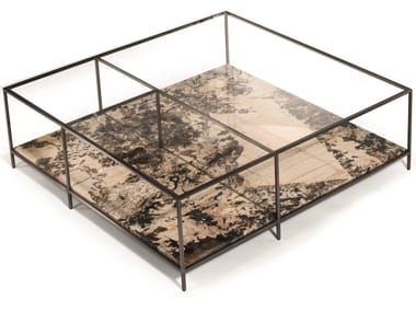 MONDRIAN - Low square marble coffee table by Visionnaire