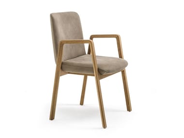 NOBL? - Upholstered leather chair with armrests by Riva 1920