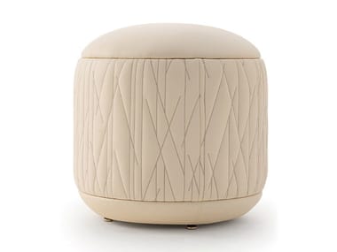 ROMA - Round leather pouf by Turri