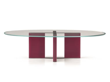 PRINCIPE MP.1060/O - Oval crystal coffee table by Arte Brotto