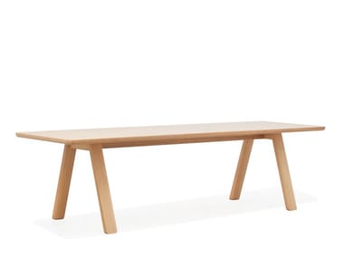 STELVIO - Rectangular solid wood table by TON