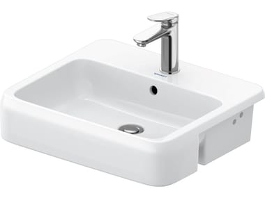 QATEGO - Semi-inset rectangular washbasin by Duravit