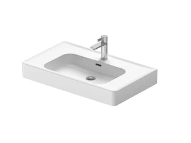 SOLEIL - Rectangular single ceramic washbasin with overflow by Duravit