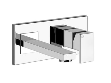RETTANGOLO - 2 hole wall-mounted brass washbasin mixer by Gessi