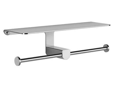 RILIEVO - Double brass toilet roll holder with cover by Gessi