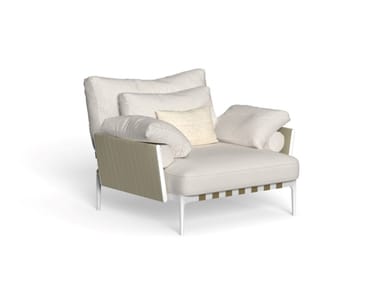 SALINAS - Fabric garden armchair with removable cover with armrests by Talenti