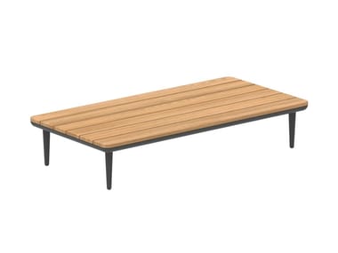 STYLETTO LOUNGE - Rectangular teak garden side table by Royal Botania