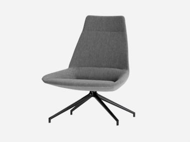 DUNAS XL - Swivel trestle-based fabric armchair by Inclass