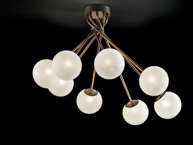 TEA 2392/PL - Blown glass and metal ceiling lamp by Italamp