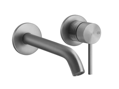 TRAME - Wall-mounted stainless steel washbasin mixer by Gessi