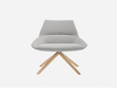 DUNAS XL - Swivel trestle-based fabric easy chair by Inclass