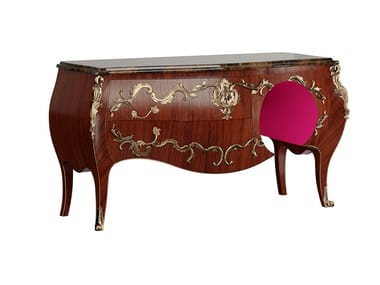 (W)HOLE - Oak chest of drawers with integrated handles by Fratelli Boffi