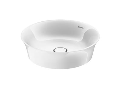 WHITE TULIP - Countertop round single ceramic washbasin by Duravit