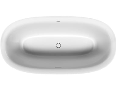 WHITE TULIP - Freestanding oval ceramic bathtub by Duravit