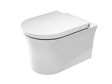 WHITE TULIP - Wall-hung rimless ceramic toilet by Duravit
