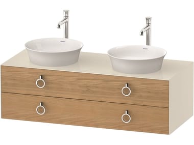 WHITE TULIP WT4993 - Double wall-mounted wooden vanity unit with drawers by Duravit